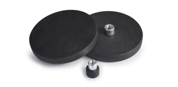 Rubber coated magnets for protected mounting surfaces