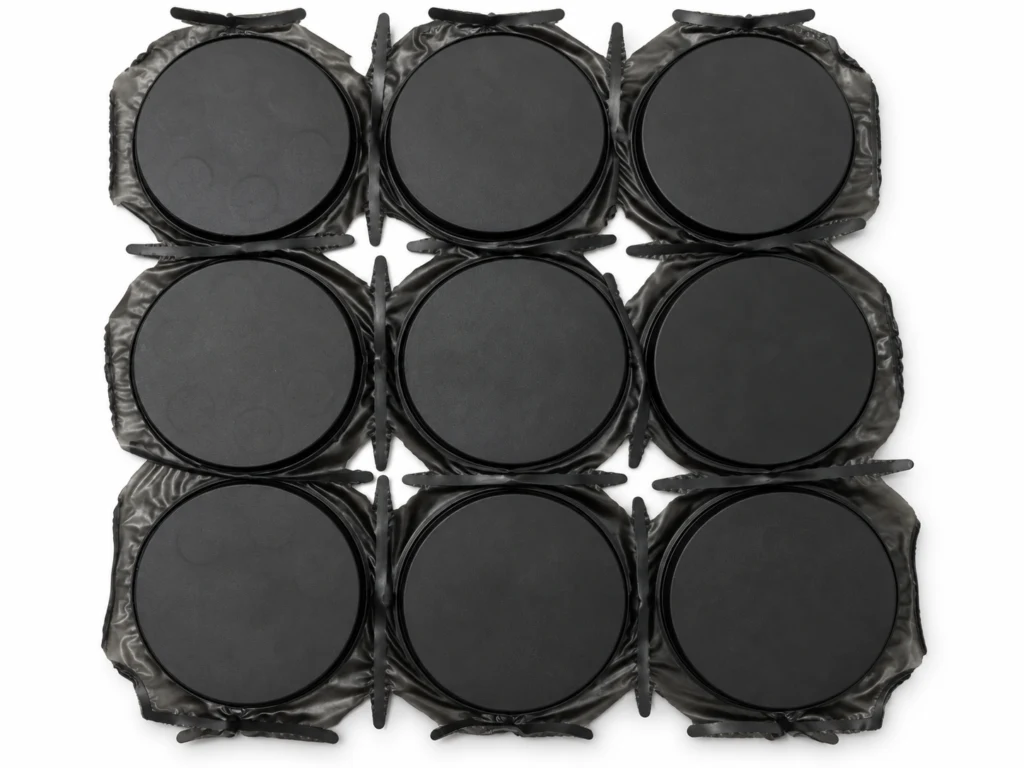 Rubber Coated Magnets Rubber coated assemblies before trimming